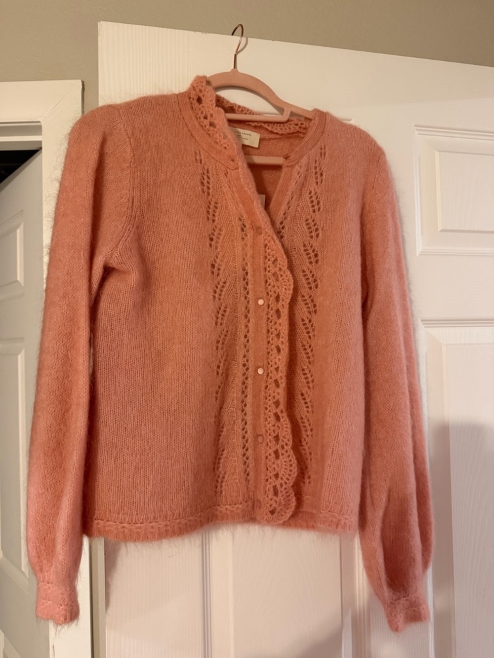 NWT Sezane Lace-Trim Sweater Cardigan